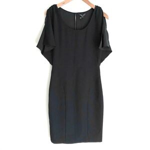 Rachel Zoe Black Dress Midi Flowy Open Sleeves
